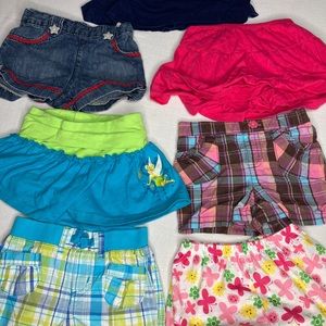Baby clothes skirts and shorts. Size- 2T/24 bundle of 7